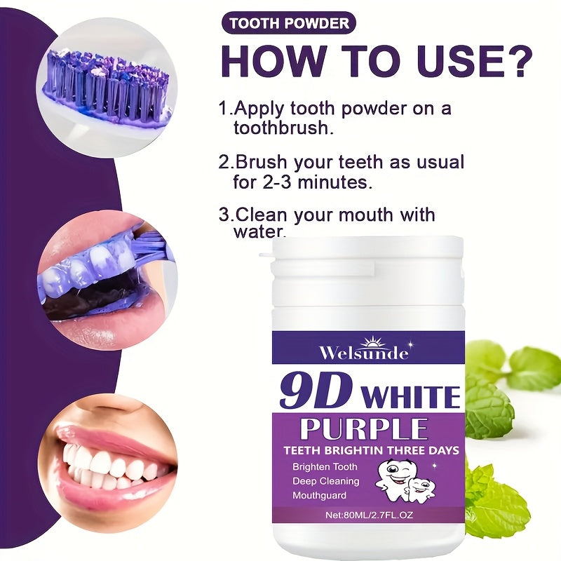 Teeth Whitening Powder Alcohol-Free Deep Cleaning Brightening 3-Day Solution