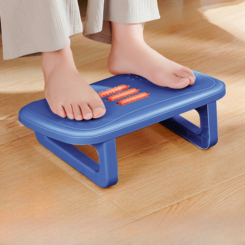 Adjustable Under-Desk Footrest Stool with Massage Surface Non-Slip Bottom in White Black Pink