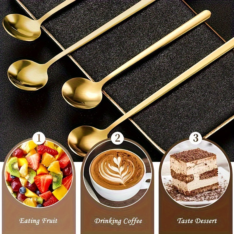 Set of 4 Stainless Steel Coffee Scoops for Espresso Stirring and Tea Serving