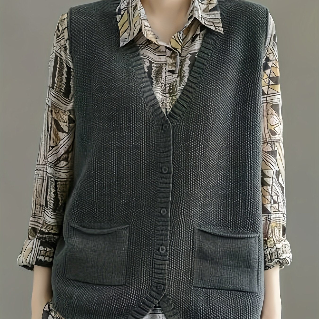 Men's Acrylic Crew Neck Sweater With Zipper Breathable Soft Spring Autumn