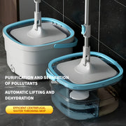 Spin Mop and Bucket Set with Reusable Pads for Home and Office Cleaning