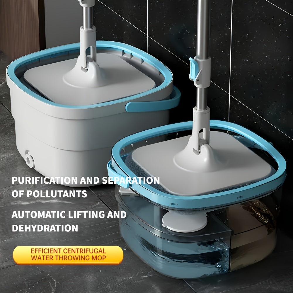 Spin Mop and Bucket Set with Reusable Pads for Home and Office Cleaning