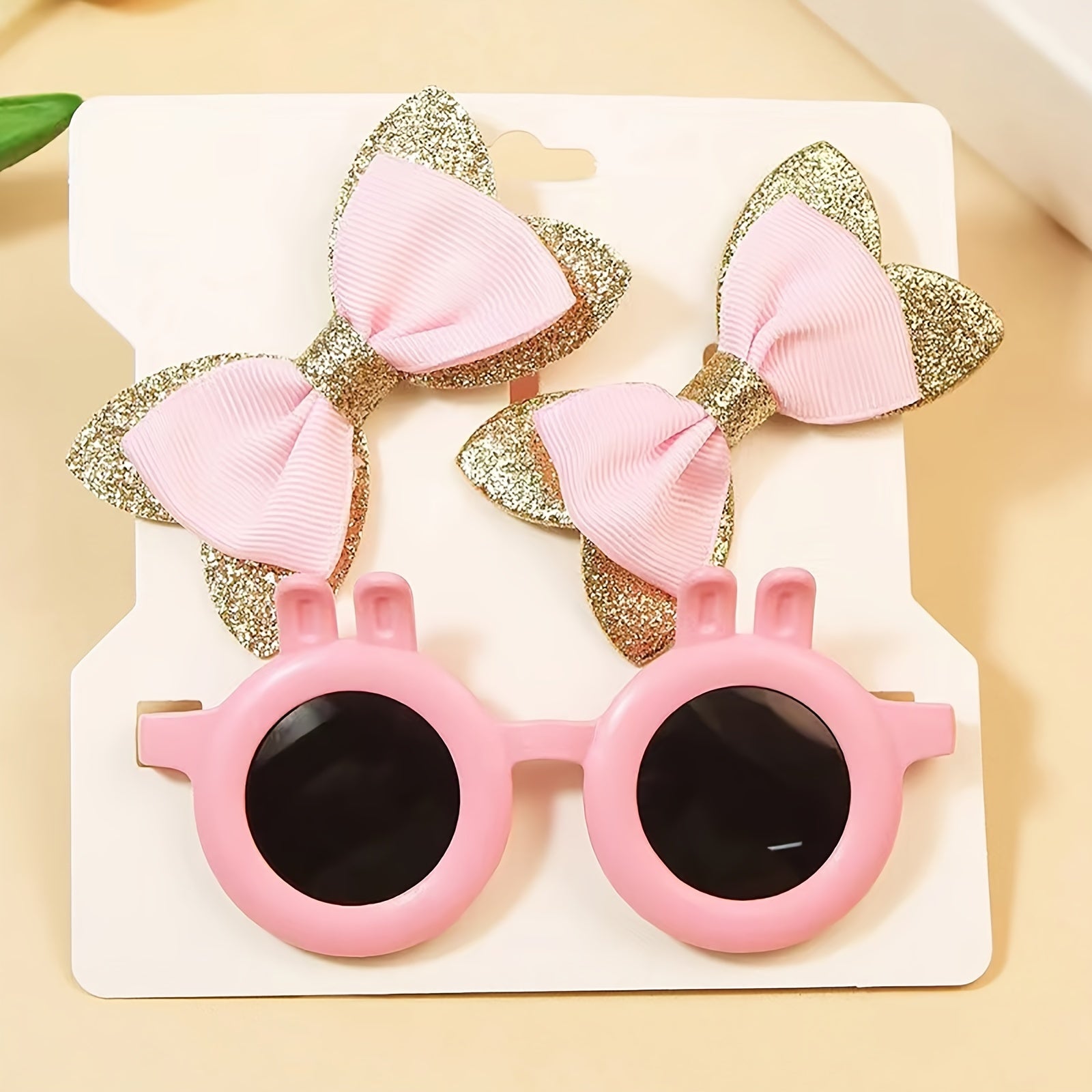 Women’s Hair Accessories Set 3 Pieces Bow Clip Floral Glasses Elegant Cute for Ages 14+