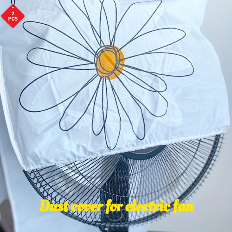 Set of 2 Plastic Fan Dust Covers Reusable Washable Home Office Hotel