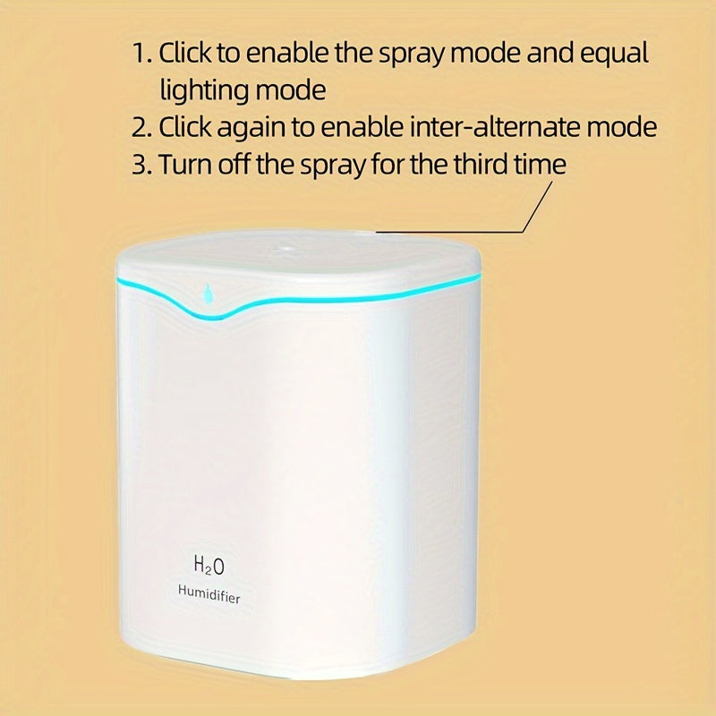 2000ml USB havo tozalagich namlagich, tungi chiroq bilan, sovuq bug' uchun barcha xonalar uchun