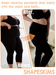 Plus Size Women's High-Waisted Yoga Leggings Tummy Control Breathable Workout Pants