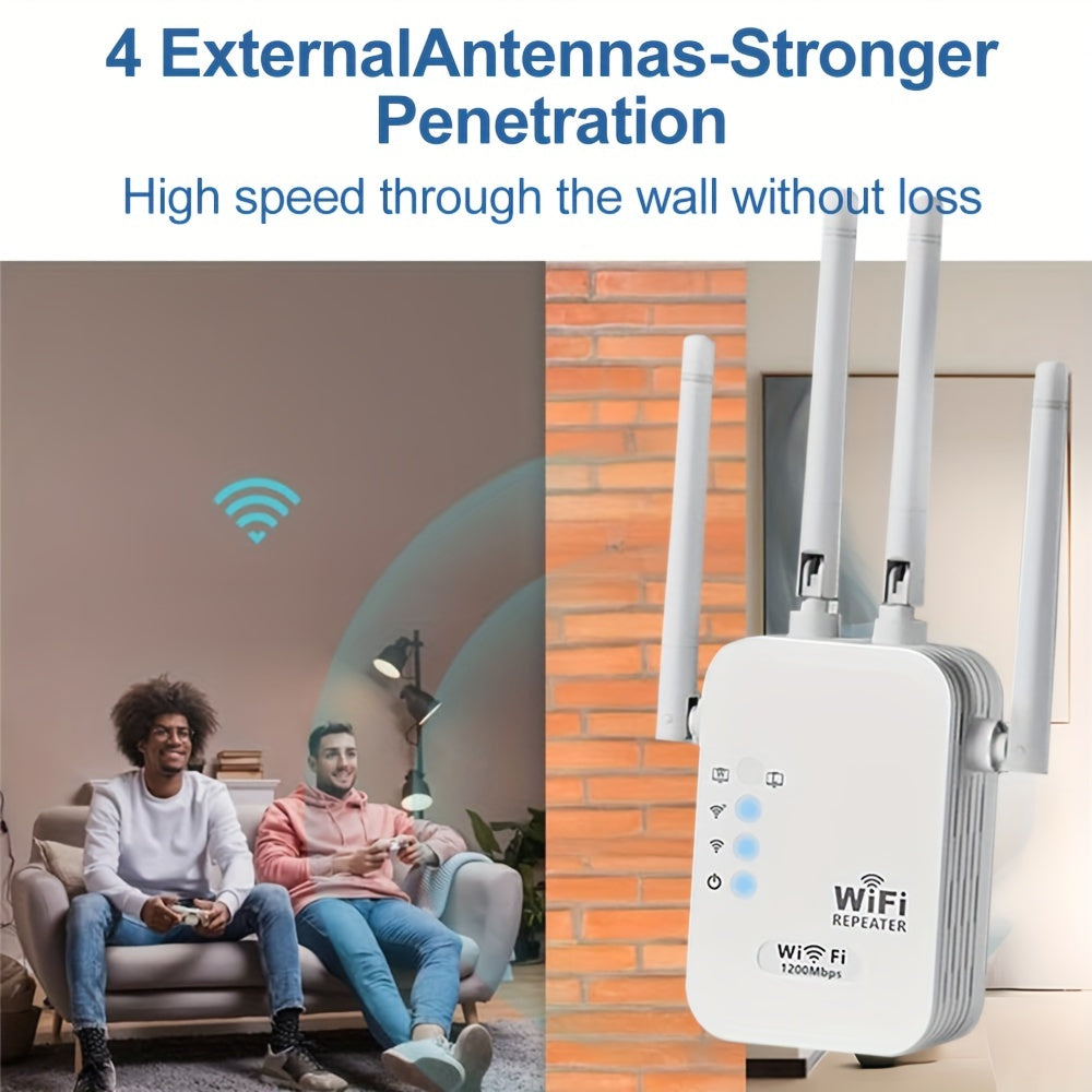 WiFi Extender 2.4G with 4 Antennas Ethernet Port Home Office Cafe Signal Booster