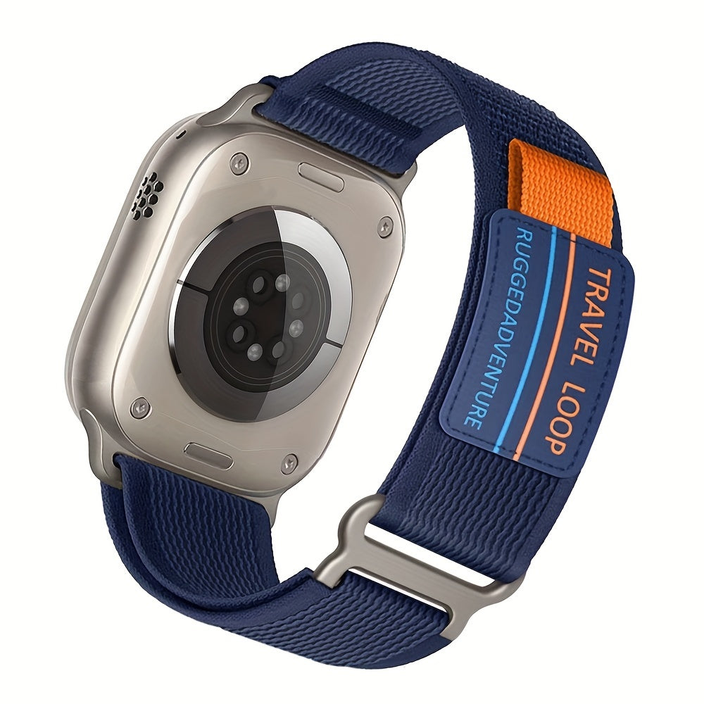 Correa de reloj de nylon de doble articulación para Apple Watch Series 1-9, banda de nylon deportivo con hebilla de metal