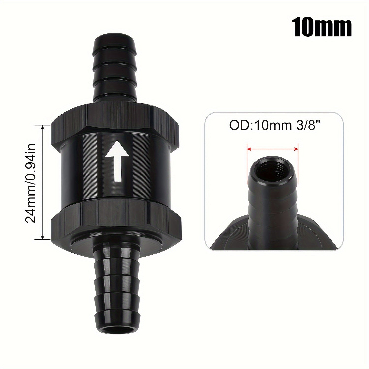 Обратный клапан для топливной линии, топливо, масло, вода, дизель, алюминиевый сплав, 4, 6, 8, 10, 12, 14 мм