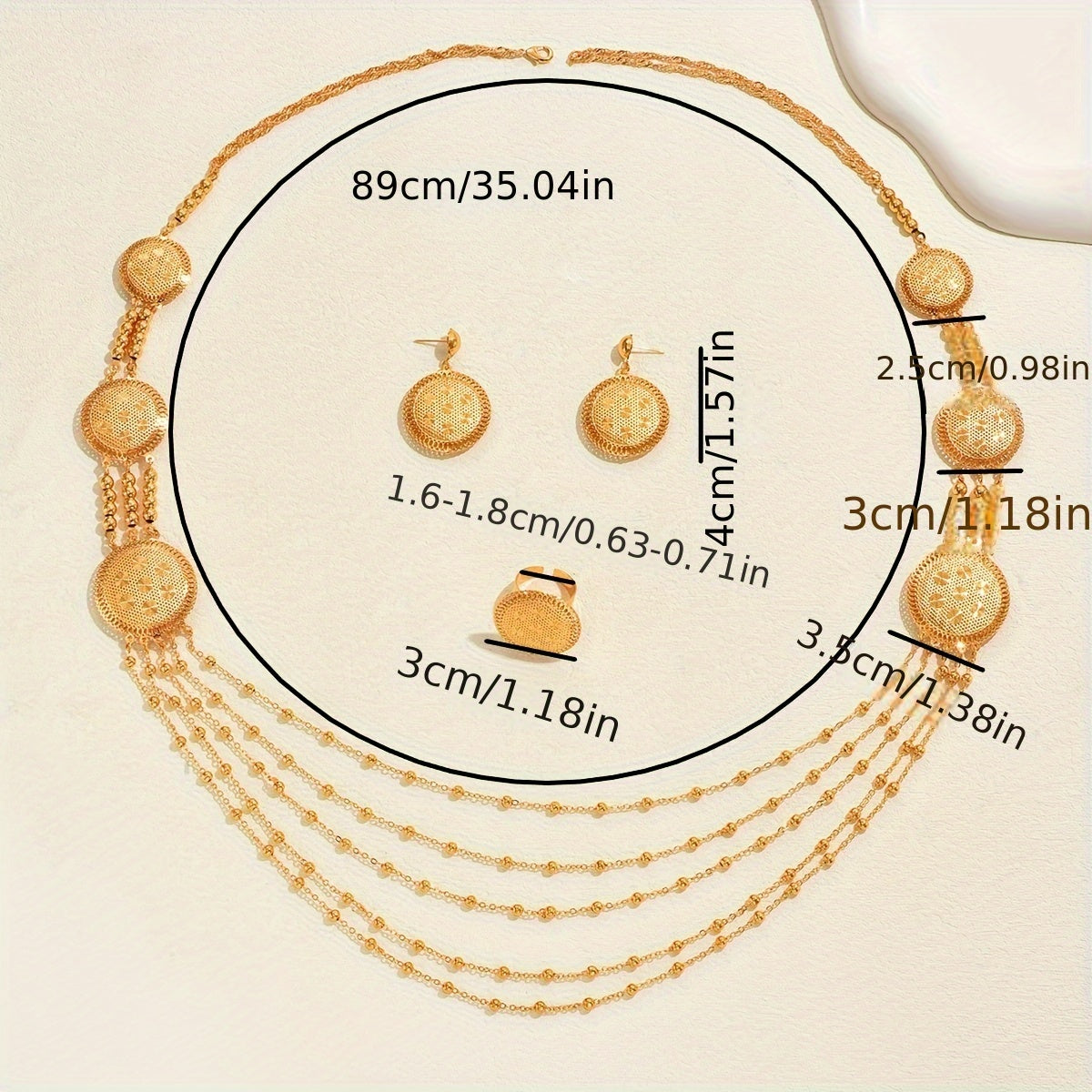 Luxury Tassel Jewelry Set for Women Necklace Earrings Rings for Weddings and Special Occasions
