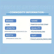 Регулируемый тканевый нейлоновый ремень для гитары на спину, подходит для струнных инструментов.