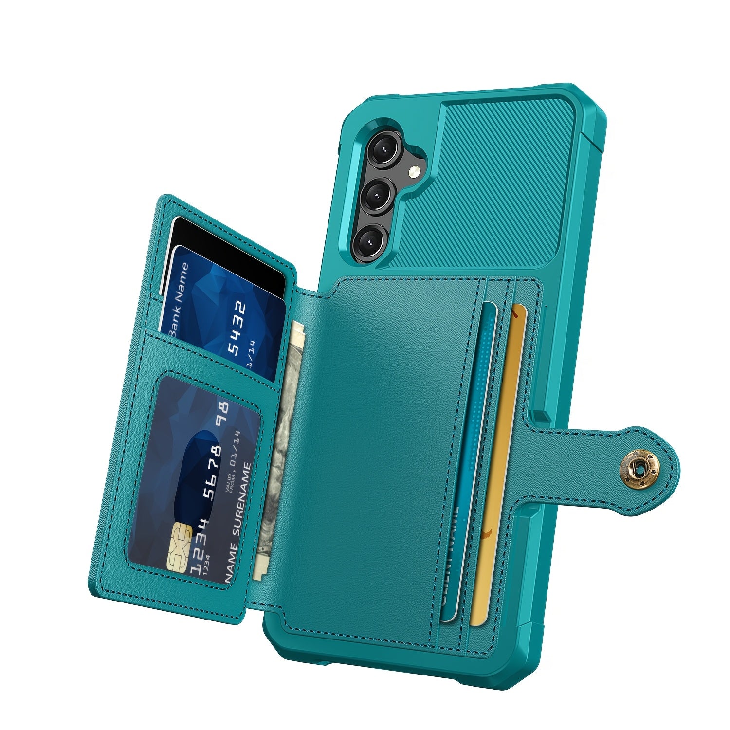 Faux Leather Card Holder Phone Case for Galaxy A55 5G A35 5G with Card Slot Shockproof Durable TPU Flip Wallet
