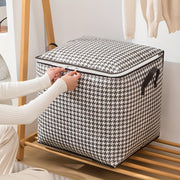 180L Houndstooth Storage Container Waterproof Dustproof with Handles for Clothes and Quilts Under-Bed Organizer