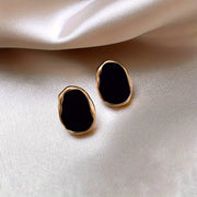 Ayollar uchun vintage geometrik oval stud uzuklar retro minimalistik alloy zargarlik