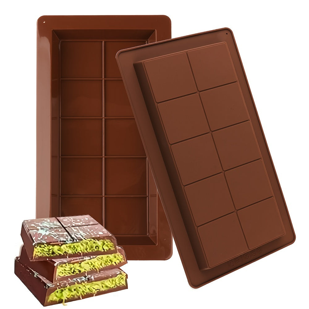 Silicone Chocolate Mold 10 Cavities Non-Stick Reusable Candy Maker for Kitchen