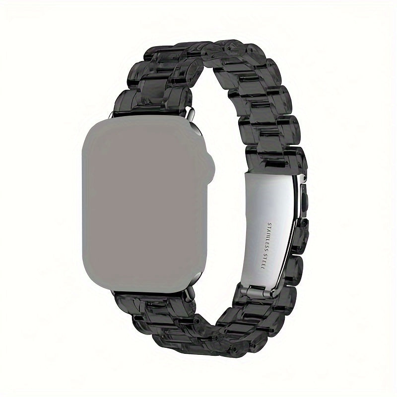 Acrylic Watch Strap for iWatch Men Women Transparent with Deployment Buckle Compatible with Series 3-9