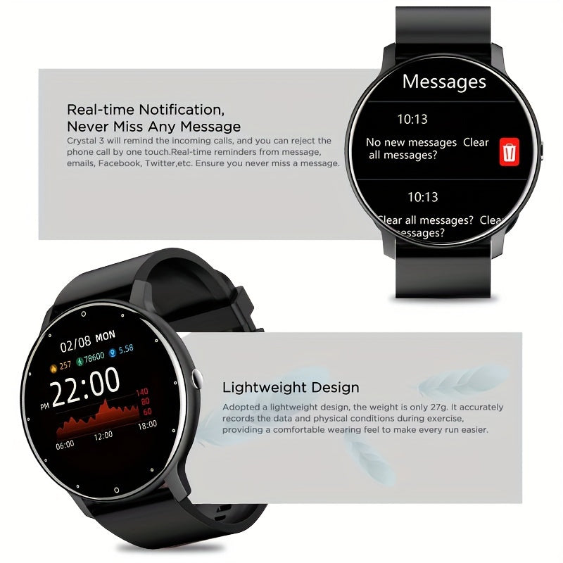 Men's Waterproof Smartwatch with Full Touch Screen for Android and iOS