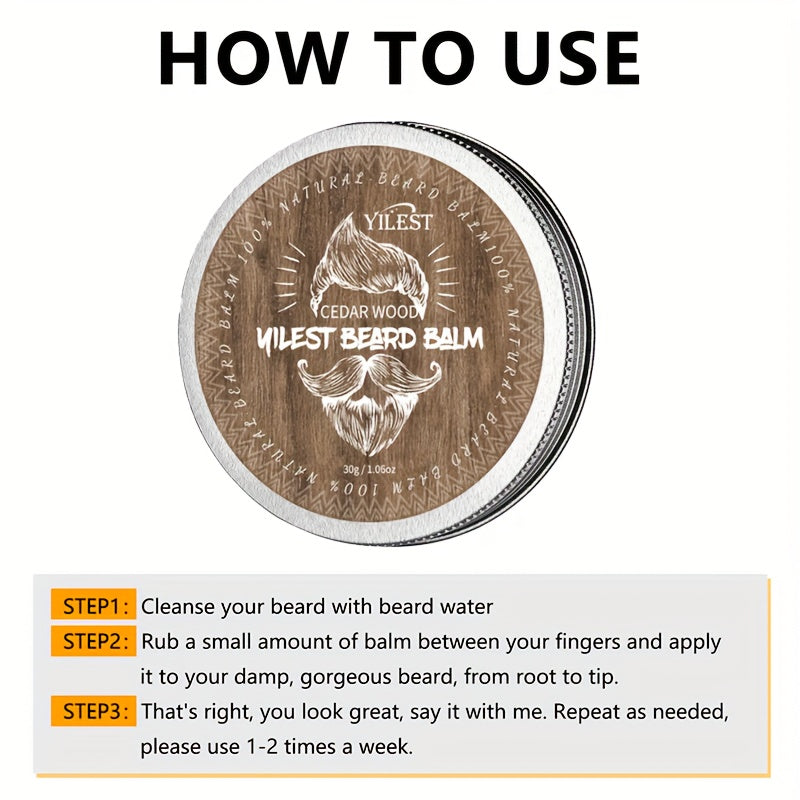 Воск для бороды для мужчин 30 г с ароматом кедра увлажняющий для укладки и укрощения