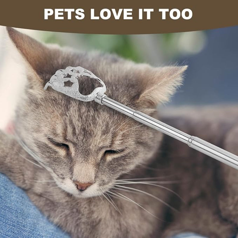 Telescopic Back Scratcher Set with Rubber Handles in Elegant Box for Men and Women