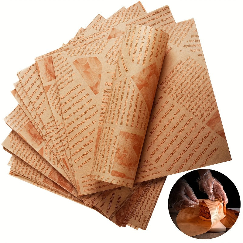100-Pack Vintage Newspaper Design Paper Doilies Square Baking Liners Food Serving