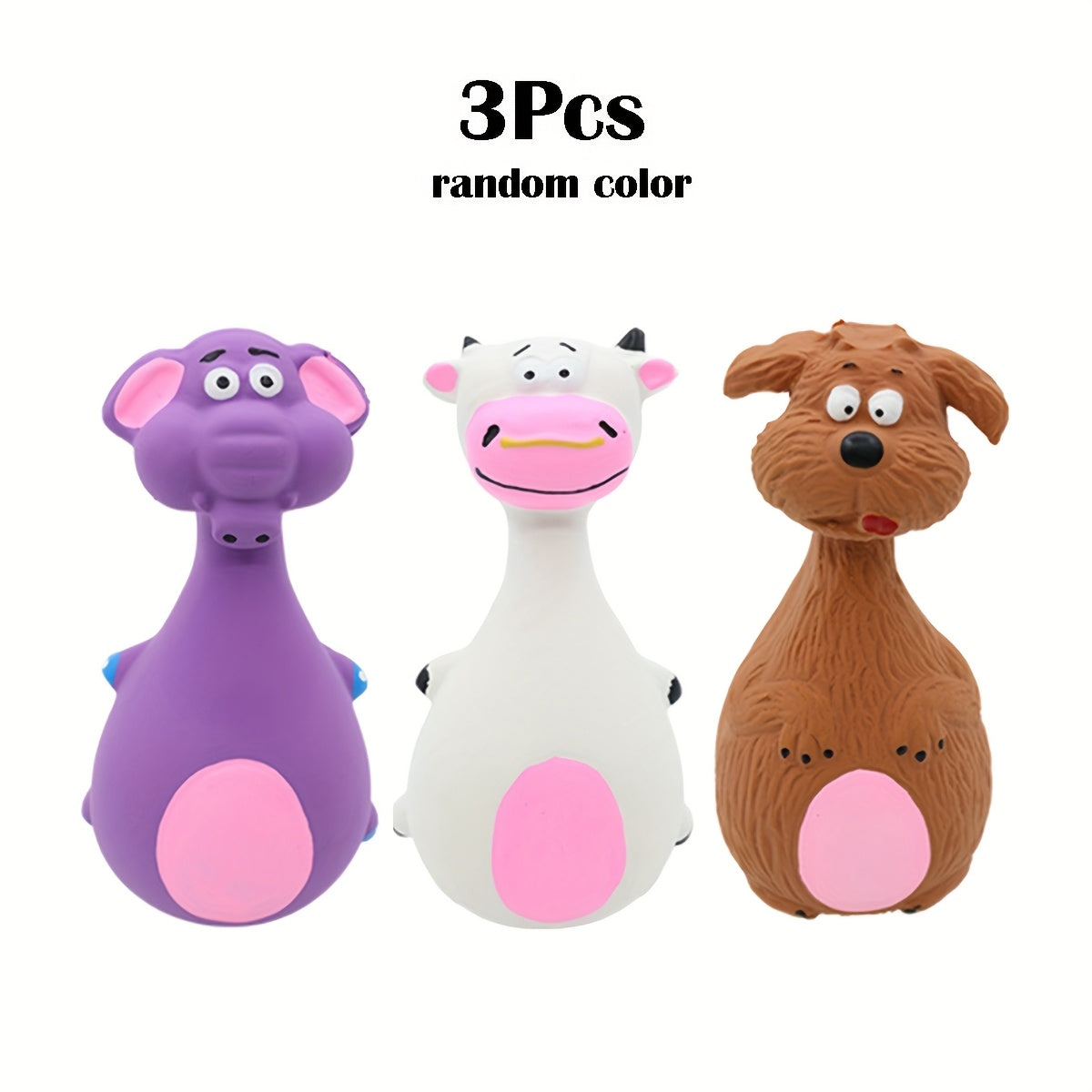 Durable Silicone Dog Chew Toy with Sound, Random Colors, No Batteries