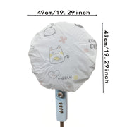 Cute Cat and Coffee Pattern Electric Fan Dust Cover for Patio Ground Fans