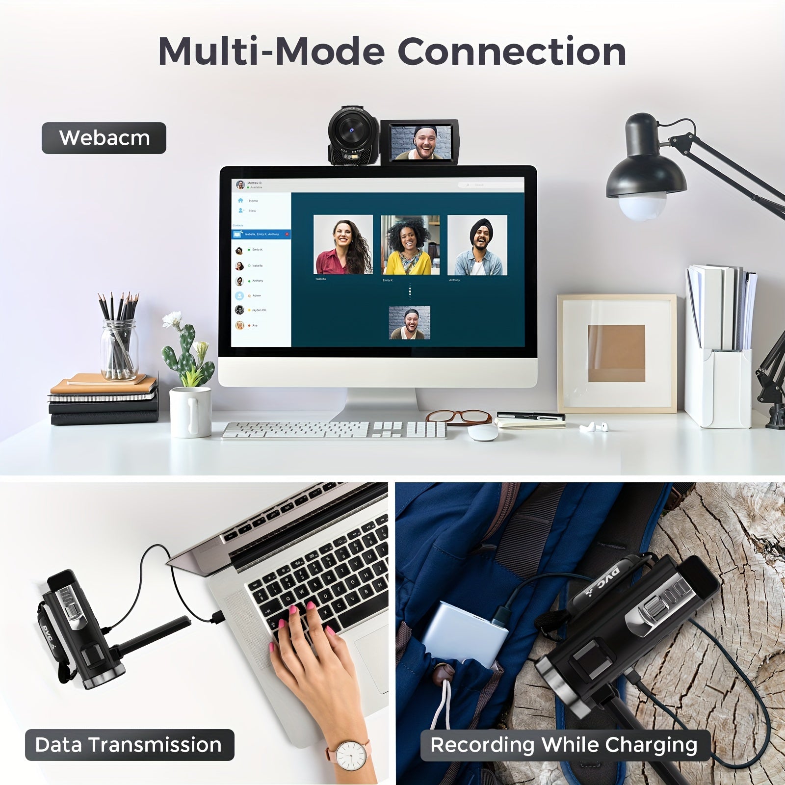 Digital Video Camera Camcorder with 270° Rotating Screen 16X Digital Zoom 1080i HD Video