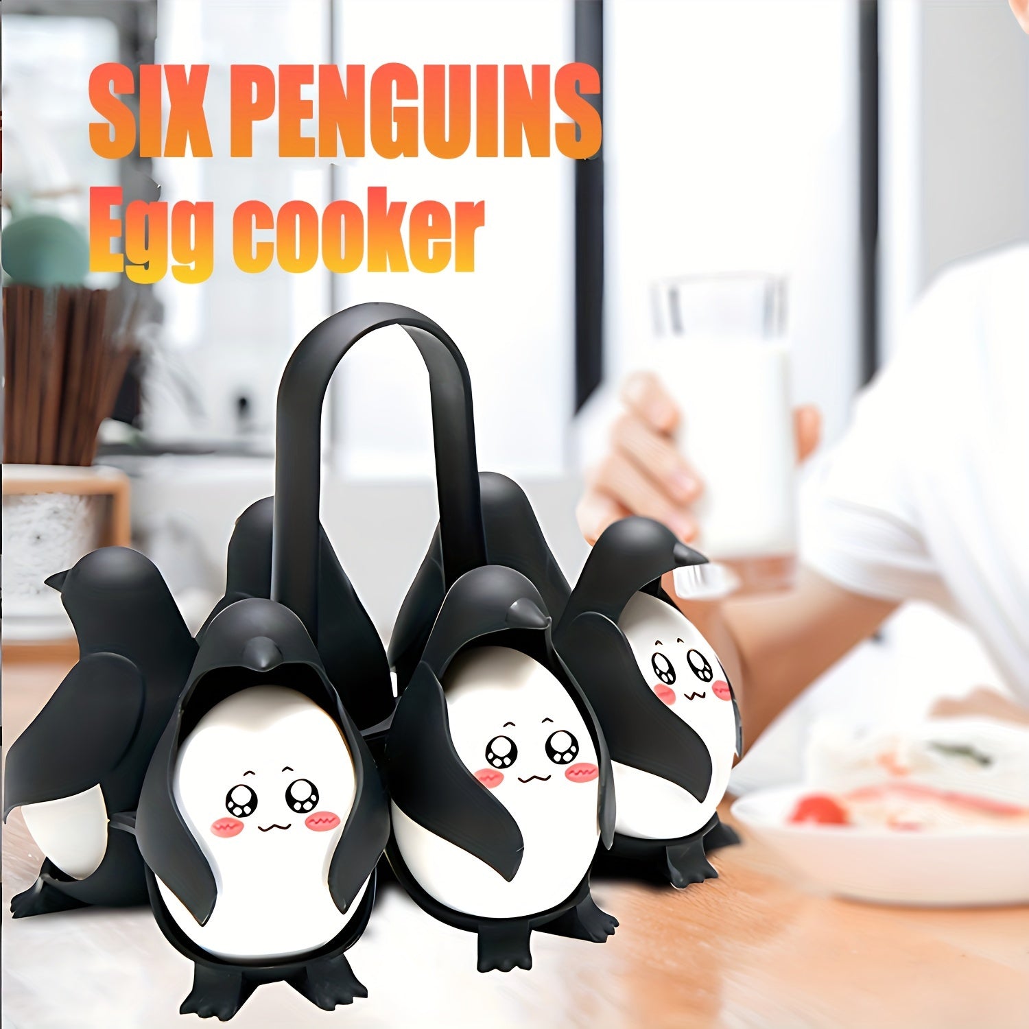 Plastikdan tayyorlangan 6 ta Penguin Egg Cookers to'plami, qattiq va yumshoq tuxumlarni qaynatish uchun ideal. Bu oziq-ovqatga xavfsiz oshxona qurilmasi Rojdestvo, Tashakkur bayrami, Ona kunlari va Mehnat bayrami uchun ajoyib sovg'a fikridir.