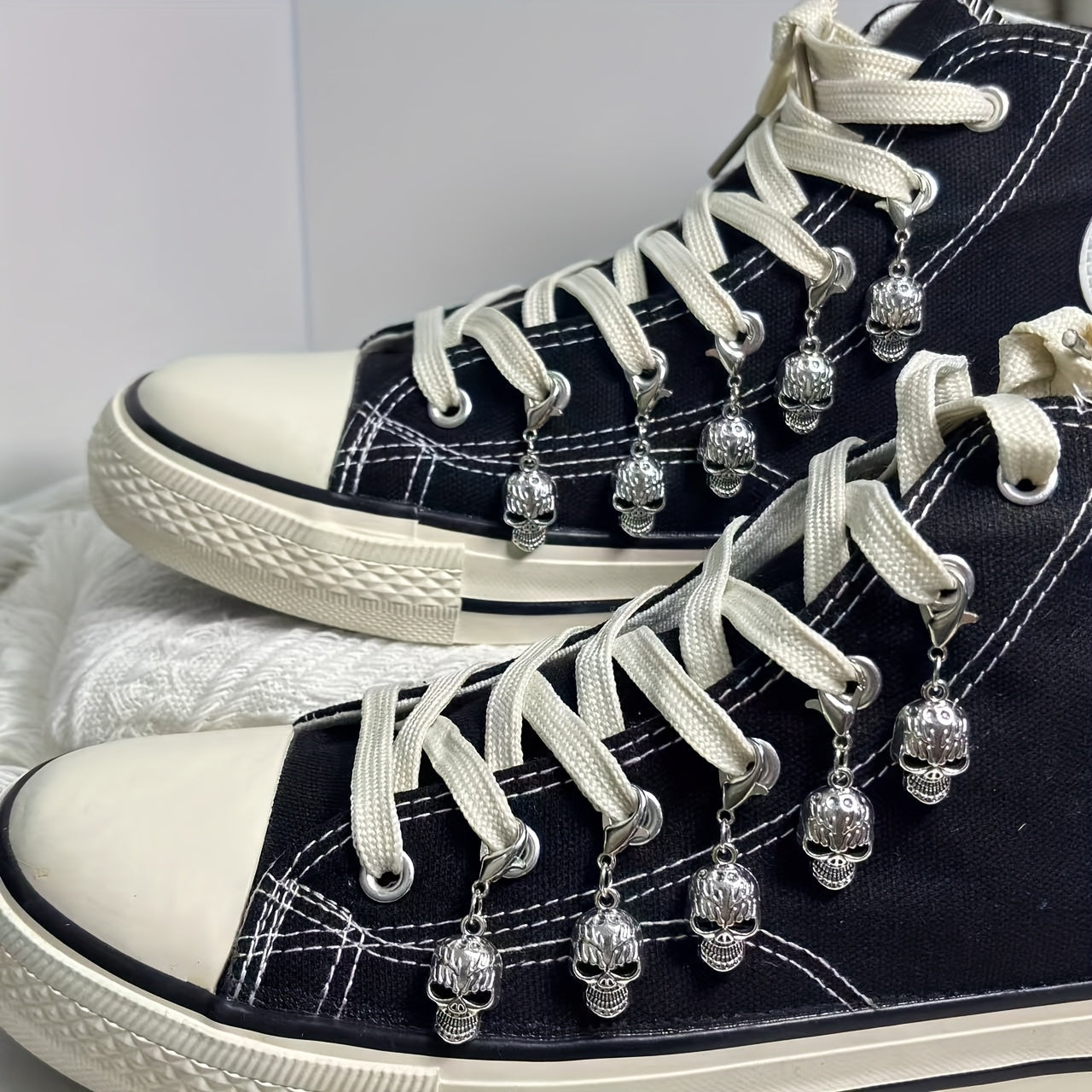 Unisex Zinc Alloy Skull Shoe Charms for Sneakers and Canvas Shoes