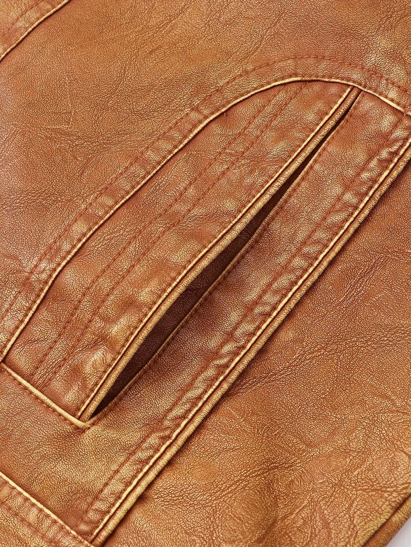 Men's Retro Motorcycle PU Jacket with Zipper and Multiple Pockets for Autumn Winter