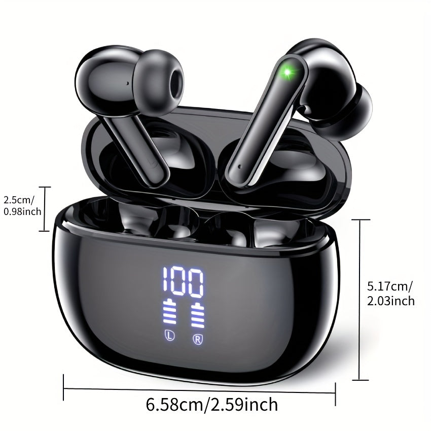 Wireless Earbuds Touch Control Noise Reduction Microphone USB Type-C Charging Case 15 Hour Playtime