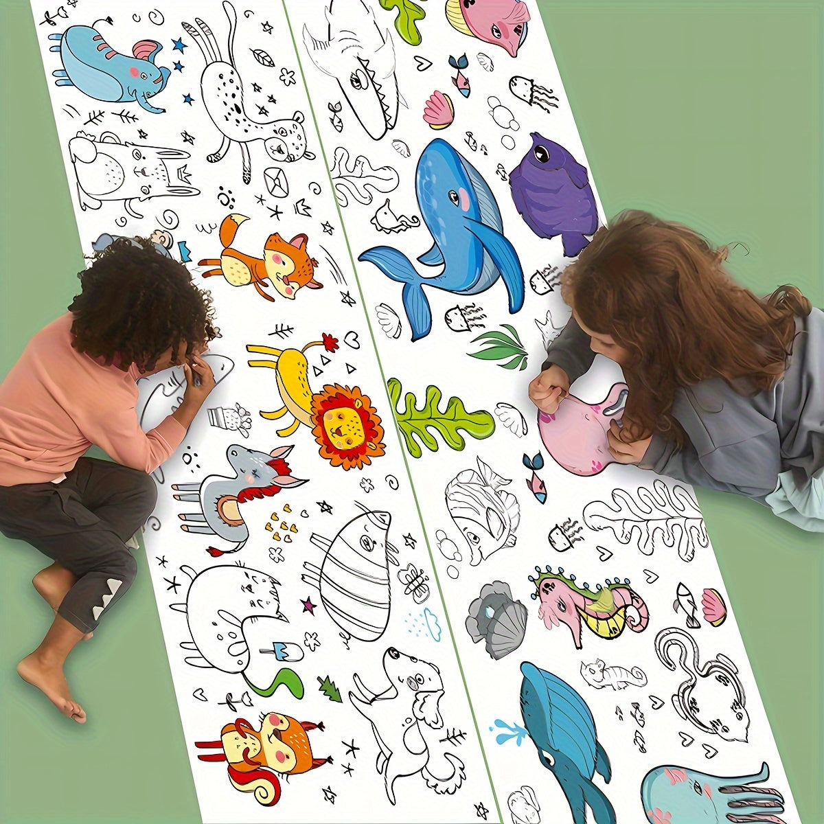 300CM Art Paper Roll for Kids Ages 3+ Watercolor Compatible Creative Doodle and Painting