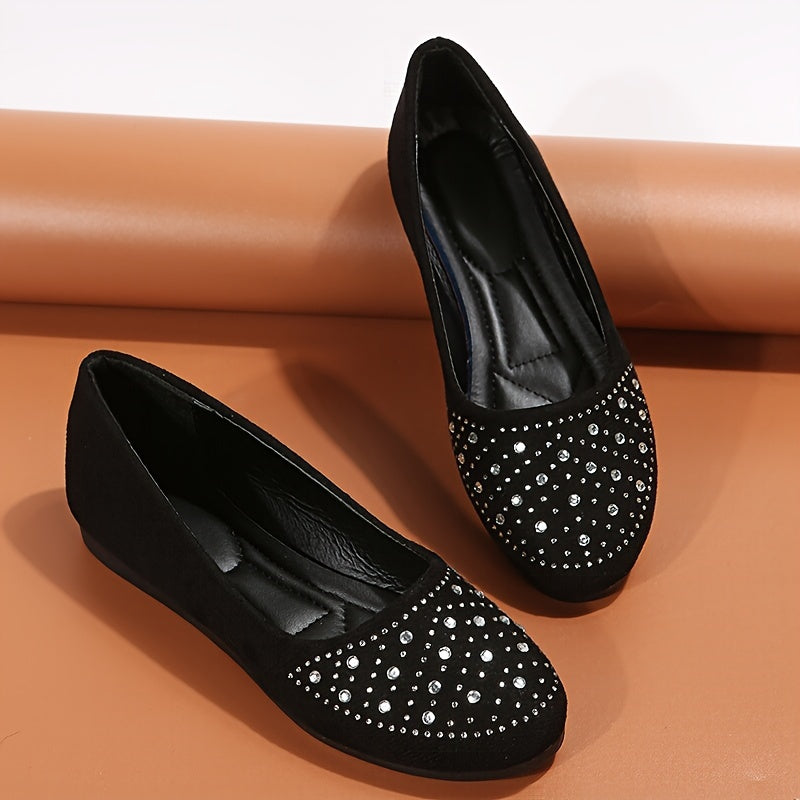 Women's Rhinestone Decorated Casual Round Toe Shoes