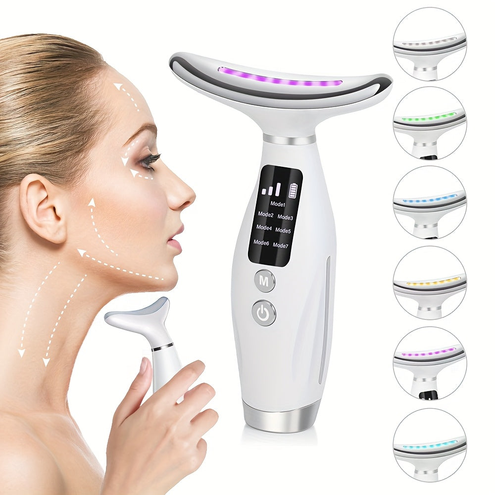 Rechargeable Facial Massager with Digital Display USB Charging for Face and Neck 4 Modes
