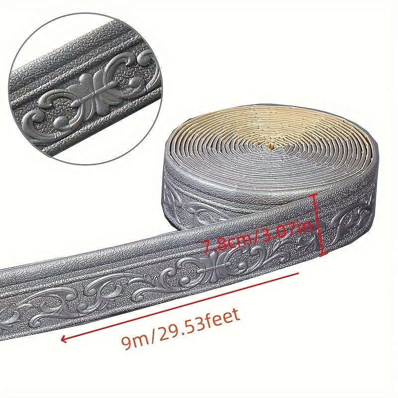 9m suv o'tkazmaydigan, o'z-o'zini yopishtiradigan, qalinlashtirilgan parda chizig'i, eshik ramkasi va devor chetini yopishtirish uchun