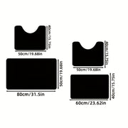 Coral Fleece Bath Mats 2-Pack Non-Slip Absorbent Knit Polyester 530gsm 1.3cm Thick