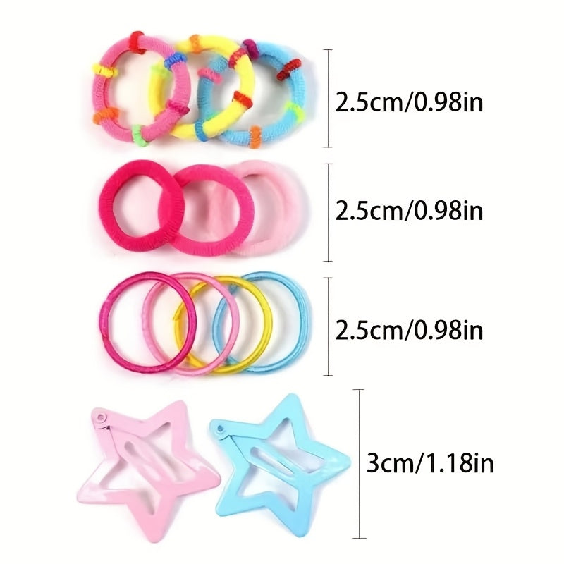 Set of 875 Colorful Star Hair Accessories Clips and Pins for Daily Wear or Gifting