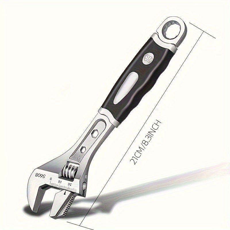 Heavy-Duty Adjustable Wrench Rust-Resistant Steel Heat-Treated Precision Milled Jaws