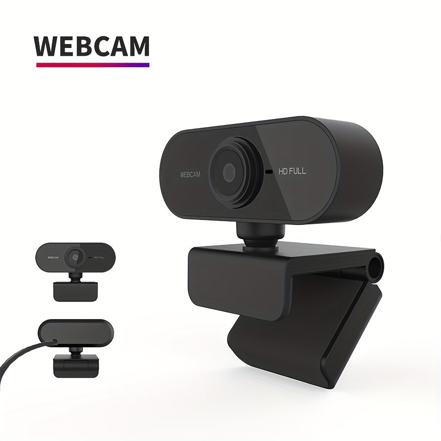 HD 1080P USB Webcam with Rotatable Fisheye Lens for PC Mac Laptop Video Conferencing