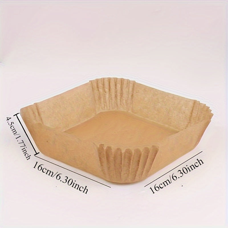 50 revestimientos antiadherentes para freidoras de aire, bandejas de horno cuadradas para cocinar de forma saludable