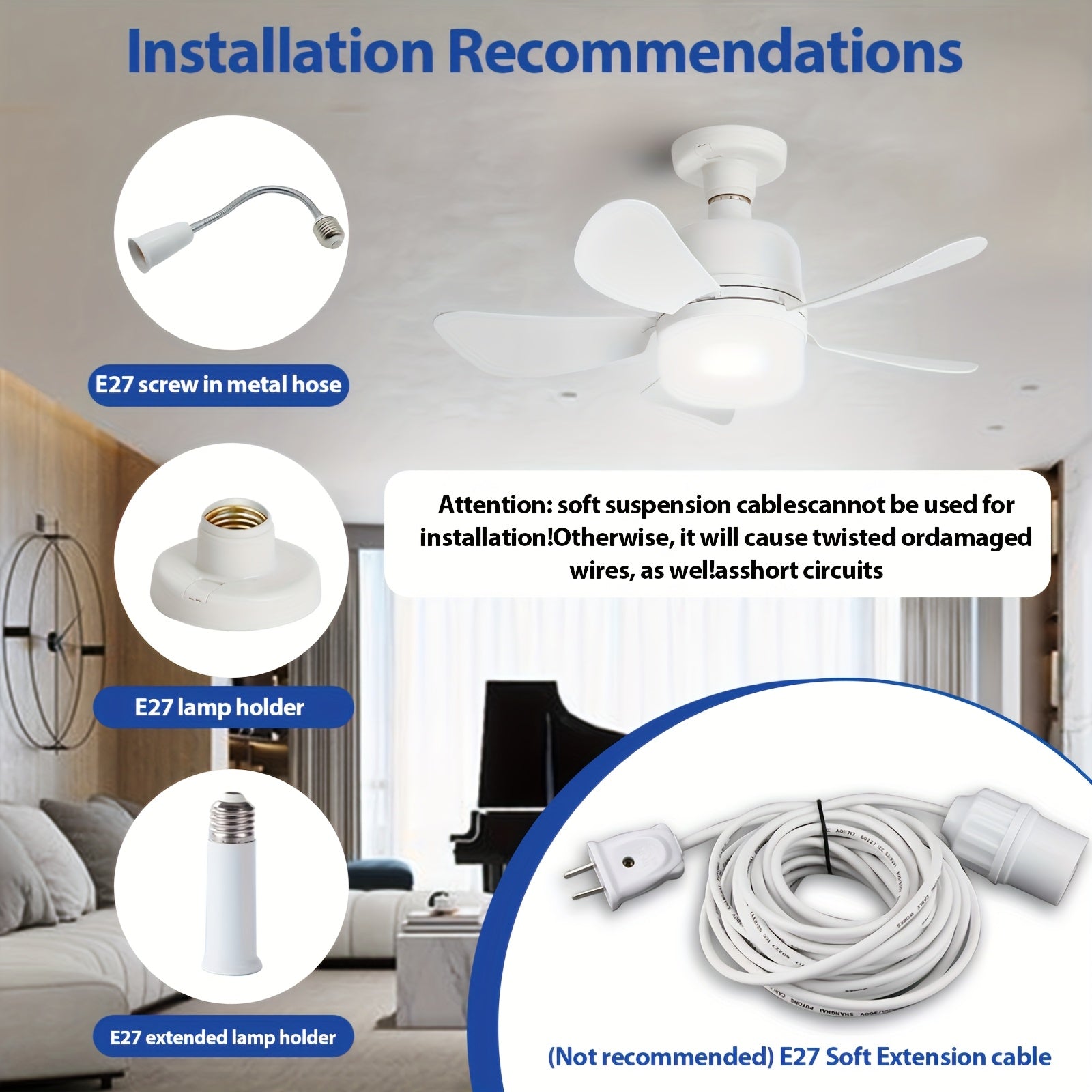 Modern Ceiling Fan with Lights and Remote for Indoor Use 85V-265V LED Bulb Sleek Design
