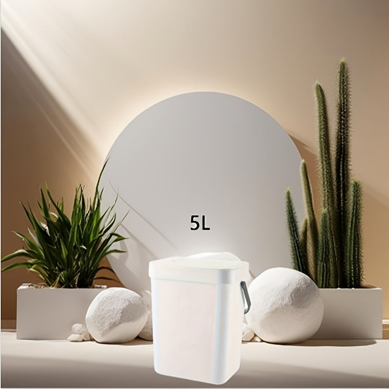 3L/5L Under Sink Trash Can with Lid Leak-Proof Plastic Bin for Kitchen Bathroom Bedroom
