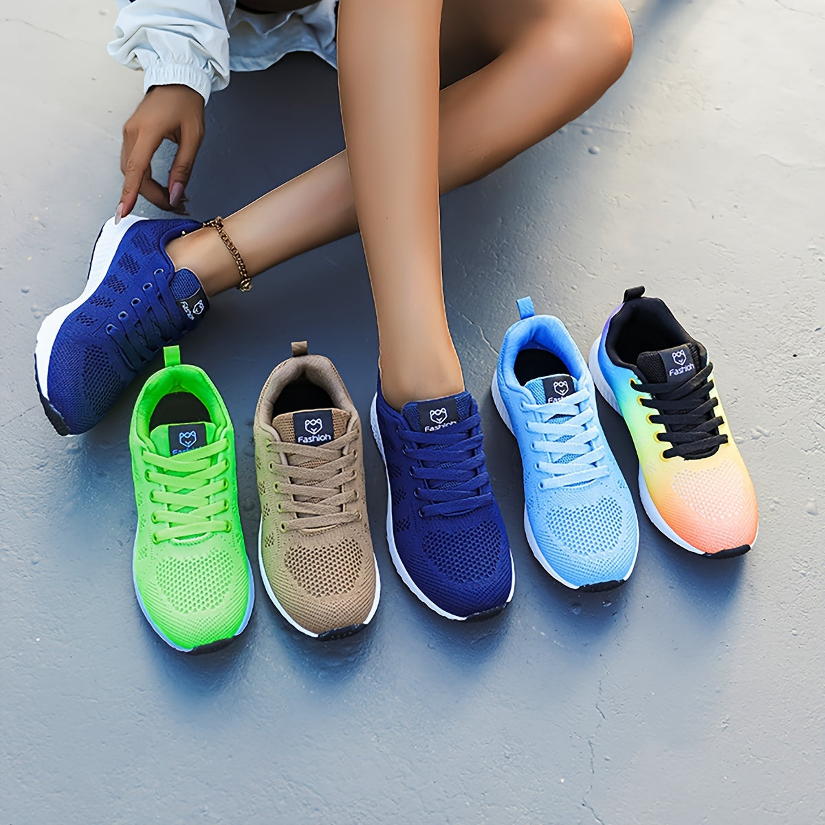 Women's Camouflage Breathable Fabric Sneakers with EVA Sole and Low-Top Lace-Up Design