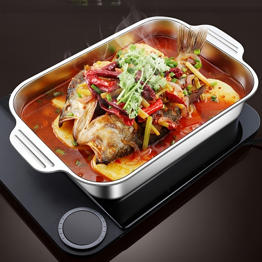 Stainless Steel Deep Baking Sheet for Oven Cooking and Baking