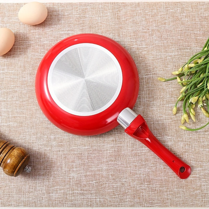 6-piece non-stick frying pan set with glass lid oven safe for clay pot dishes red