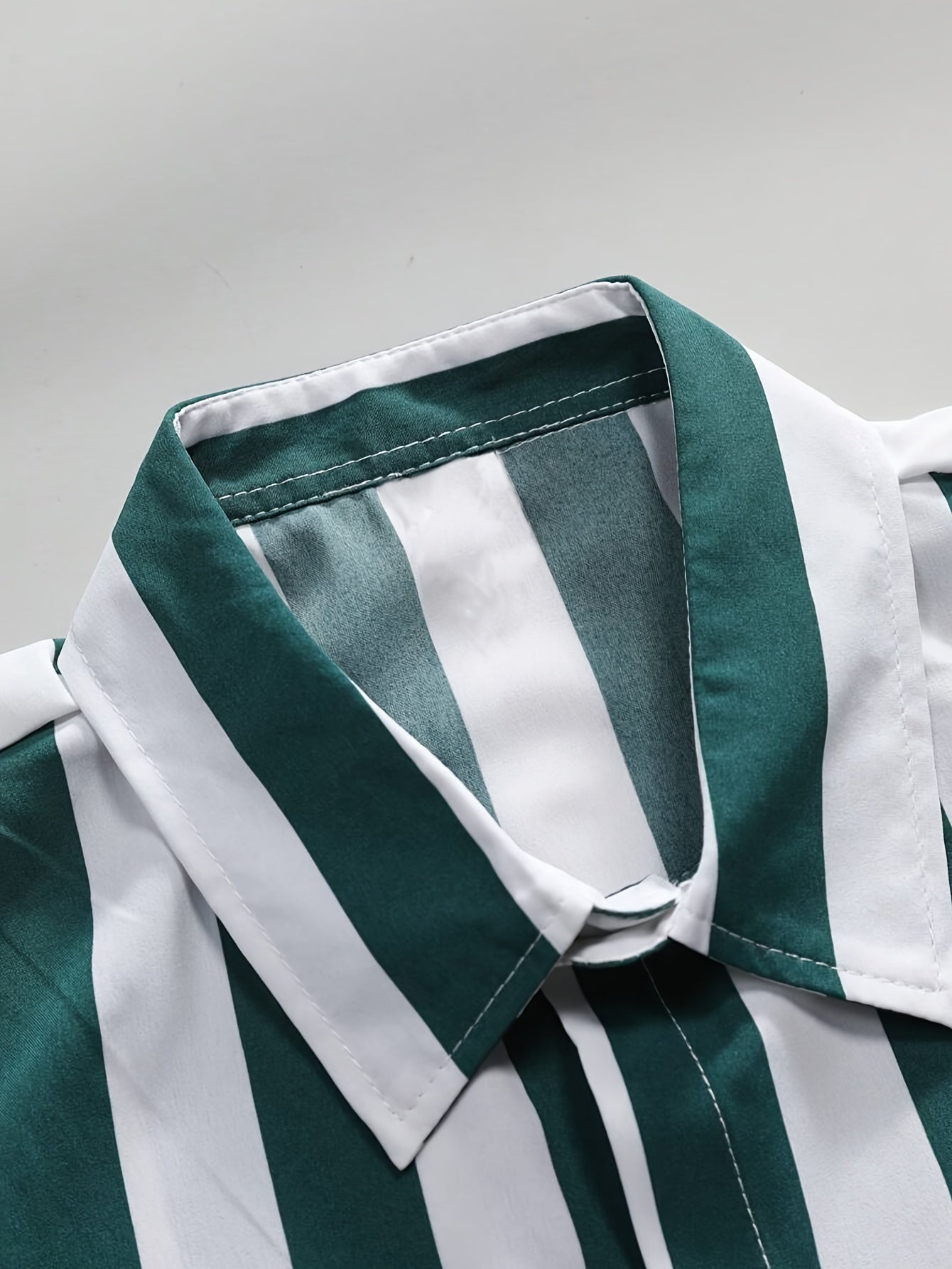 Men's Casual Striped Button-Up Shirt Polyester Spring Fall Outdoor