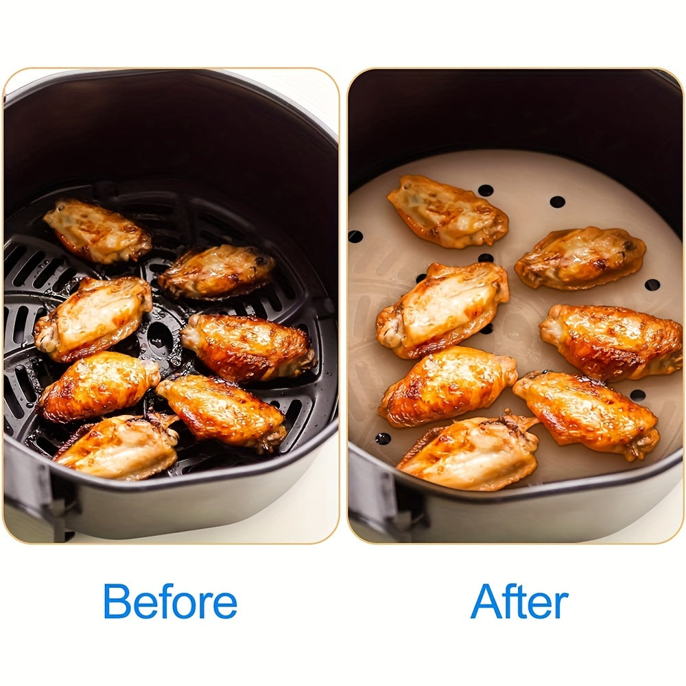 100 Square Parchment Paper Liners for Air Fryer Baking and Steaming