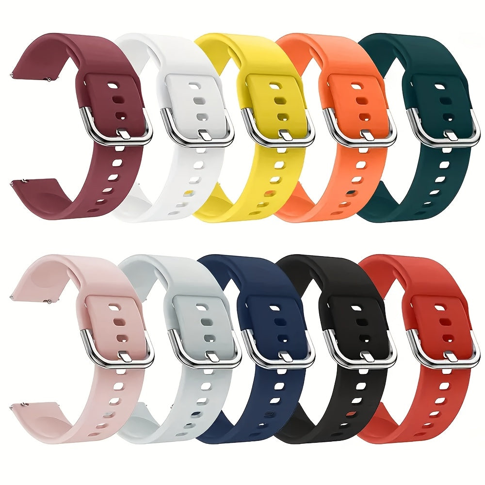 Unisex Silicone Watch Bands 20mm 22mm for Smartwatches with Tang Buckle or Loop Fastener
