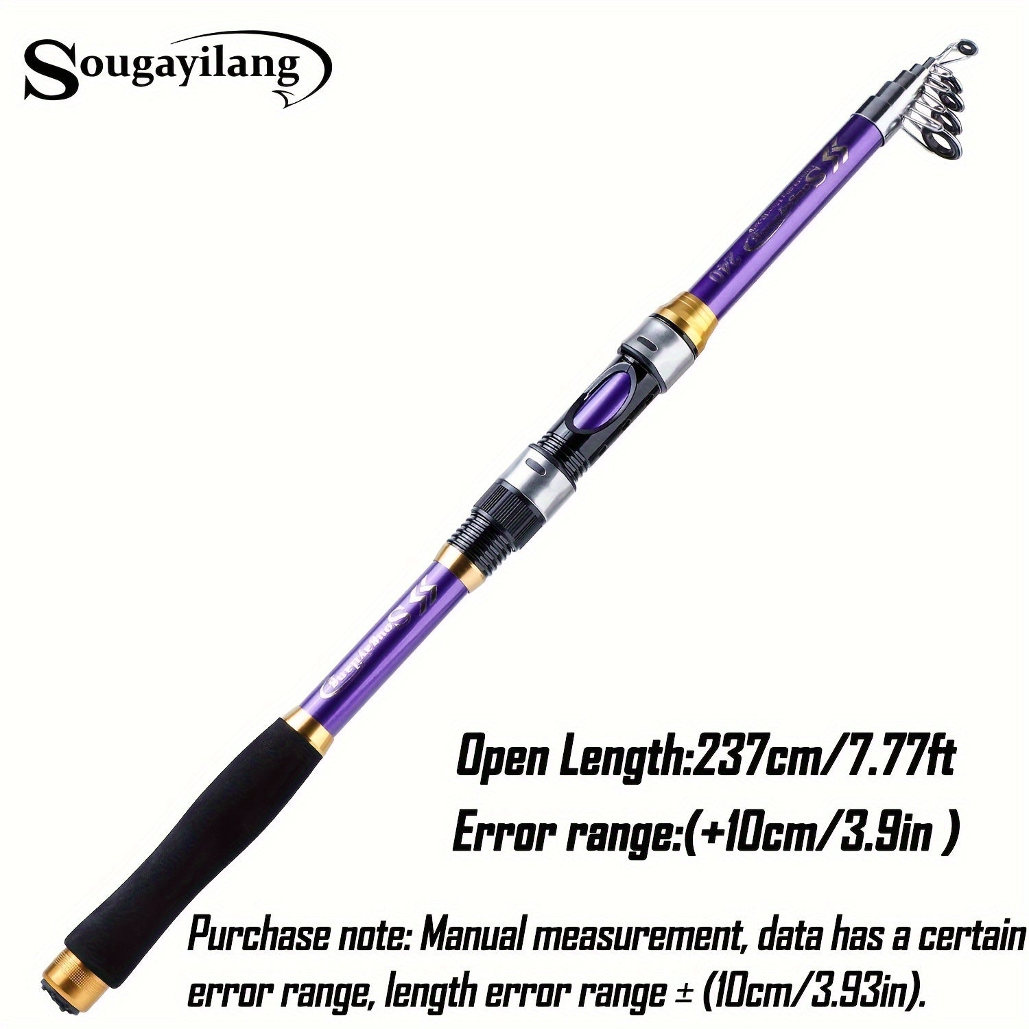 Telescopic Fishing Rod 1.8-3.3M Fiberglass Saltwater Bait Spinning Medium Action