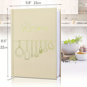 Персонализированный жесткий рецептный журнал - Пустой блокнот для кулинарии, уникальные узоры